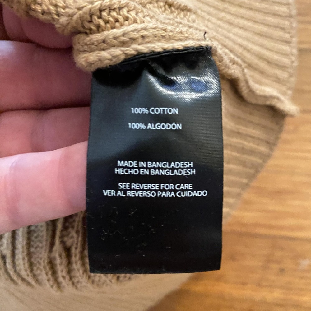 Express Cable Knit Sweater Mens Small Pecan Tan Crewneck Pullover NWT - Picture 5 of 11